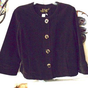 LAL brown corduoroy jacket cropped PL cute buttons